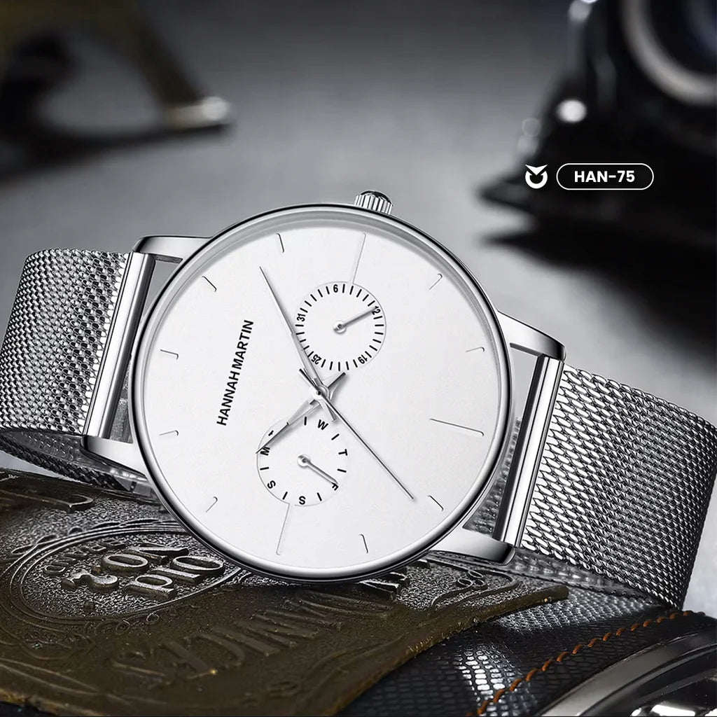 RELOJ ORIGINAL HANNAH MARTIN ELEGANTE Y CASUAL - NEGRO, MARRON Y PLATEADO | HAN-73 | HAN-74 | HAN-75 | HAN-76 | HAN-77 | HAN-78