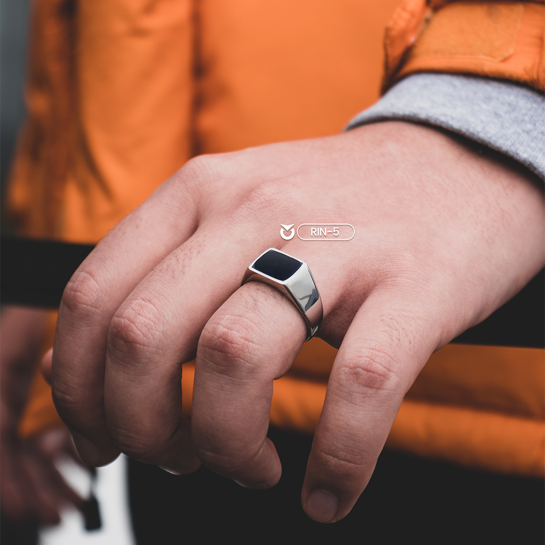 ANILLO RECT NEGRO | RIN-05