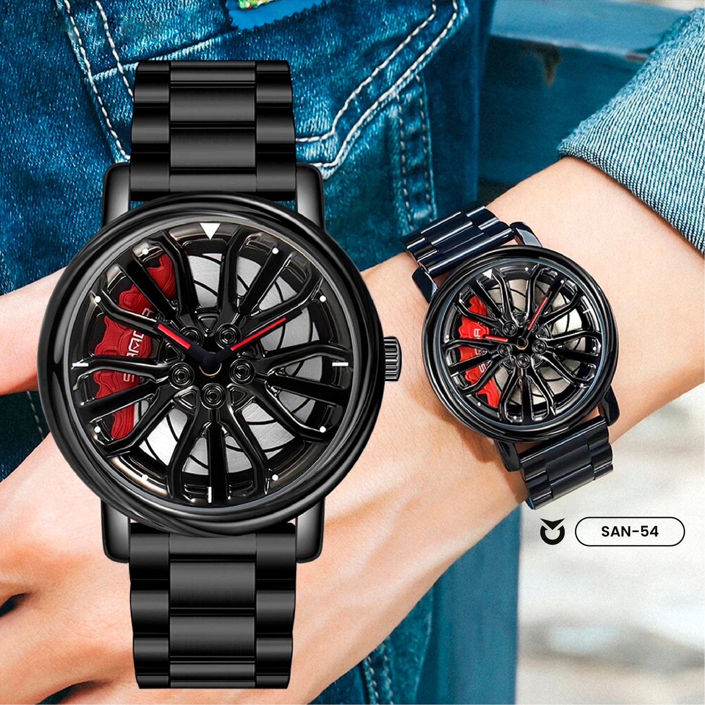 RELOJ SANDA ARO GIRATORIO ORIGINAL ROJO| SKU: SAN-54