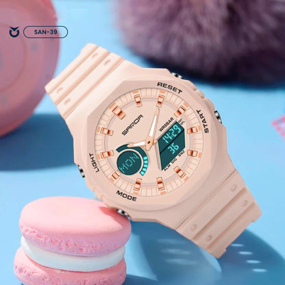 RELOJ DEPORTIVO SANDA MODERN PINK & WHITE  | SAN-39