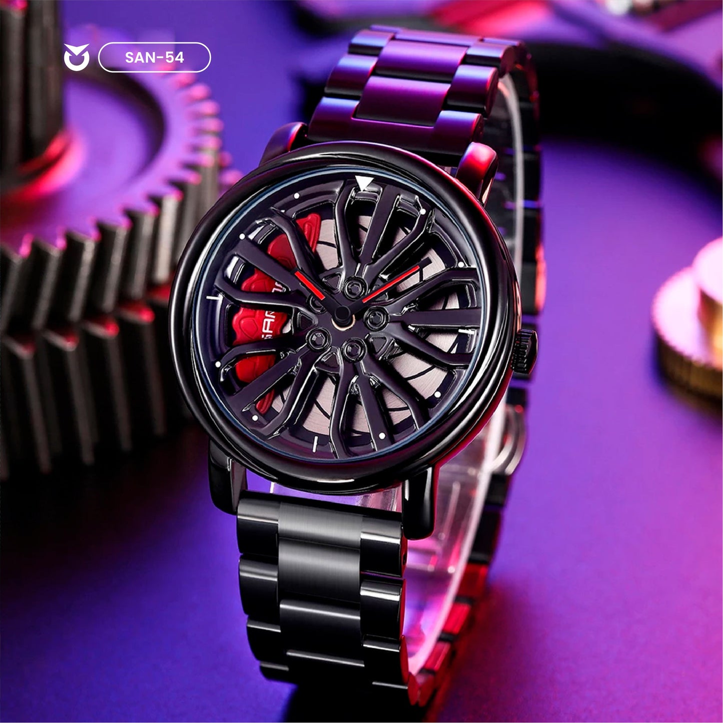 RELOJ SANDA ARO GIRATORIO ORIGINAL ROJO| SKU: SAN-54