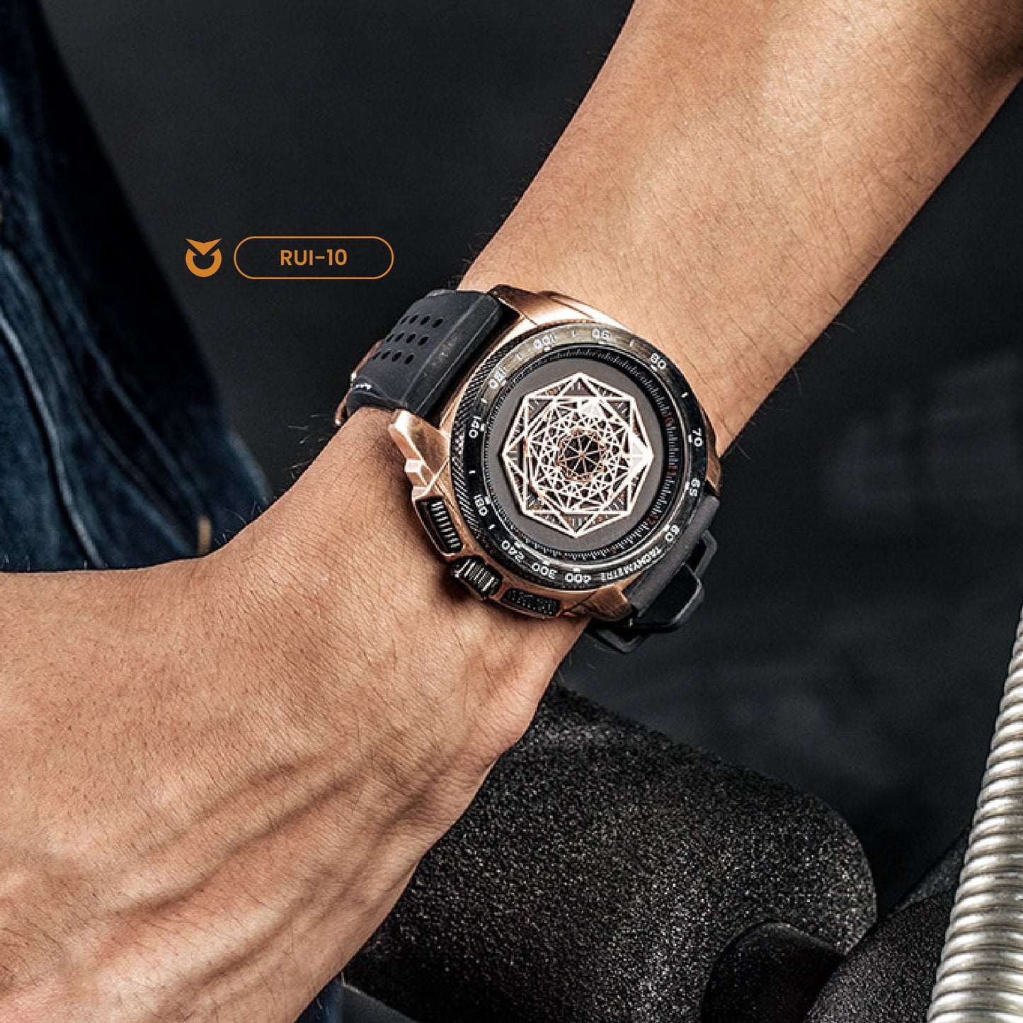 RELOJ RUIMAS -NEGRO DORADO | SKU: RUI-10