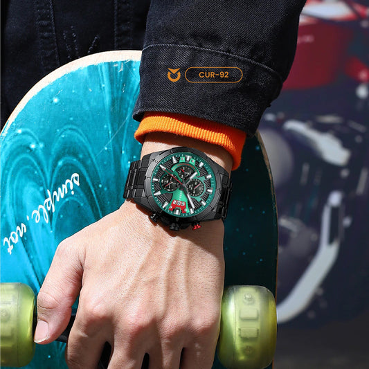 RELOJ CURREN BLACK AND GREEN | SKU: CUR-92