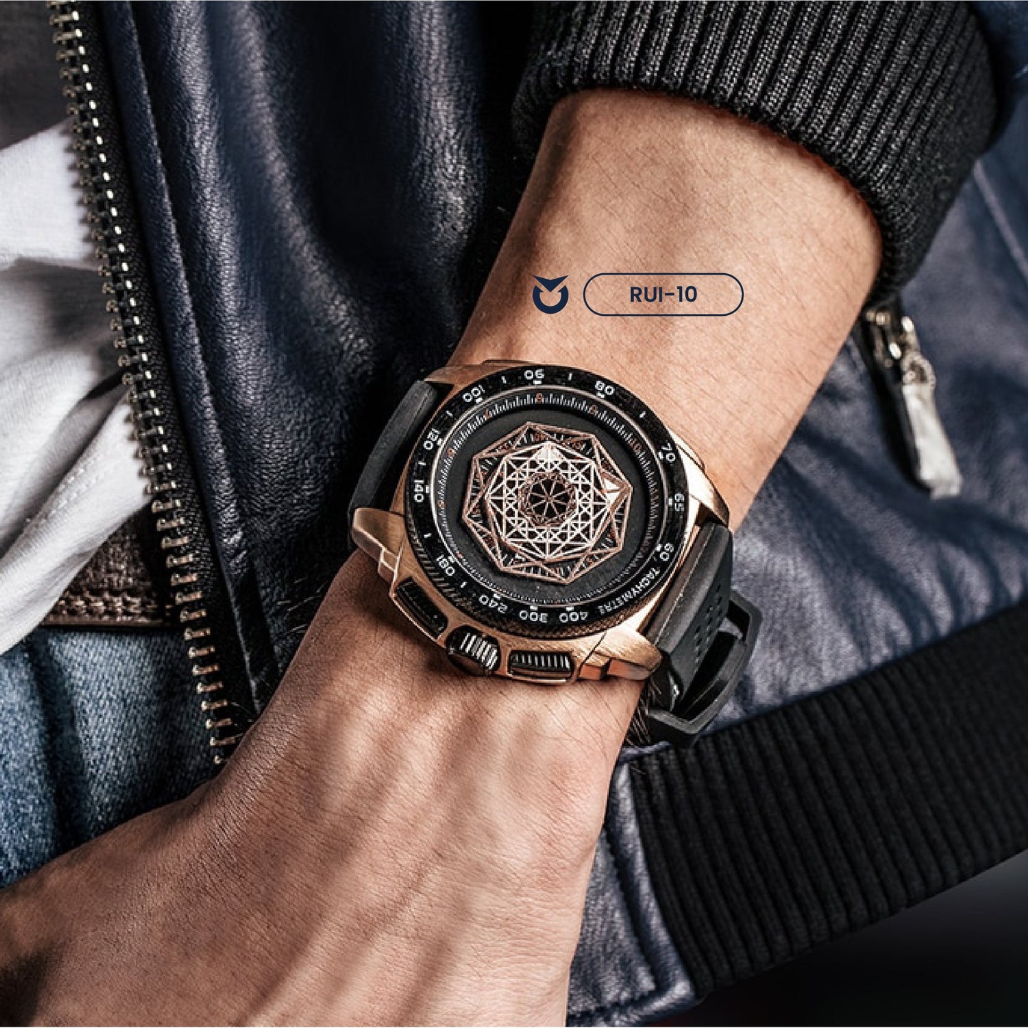RELOJ RUIMAS -NEGRO DORADO | SKU: RUI-10