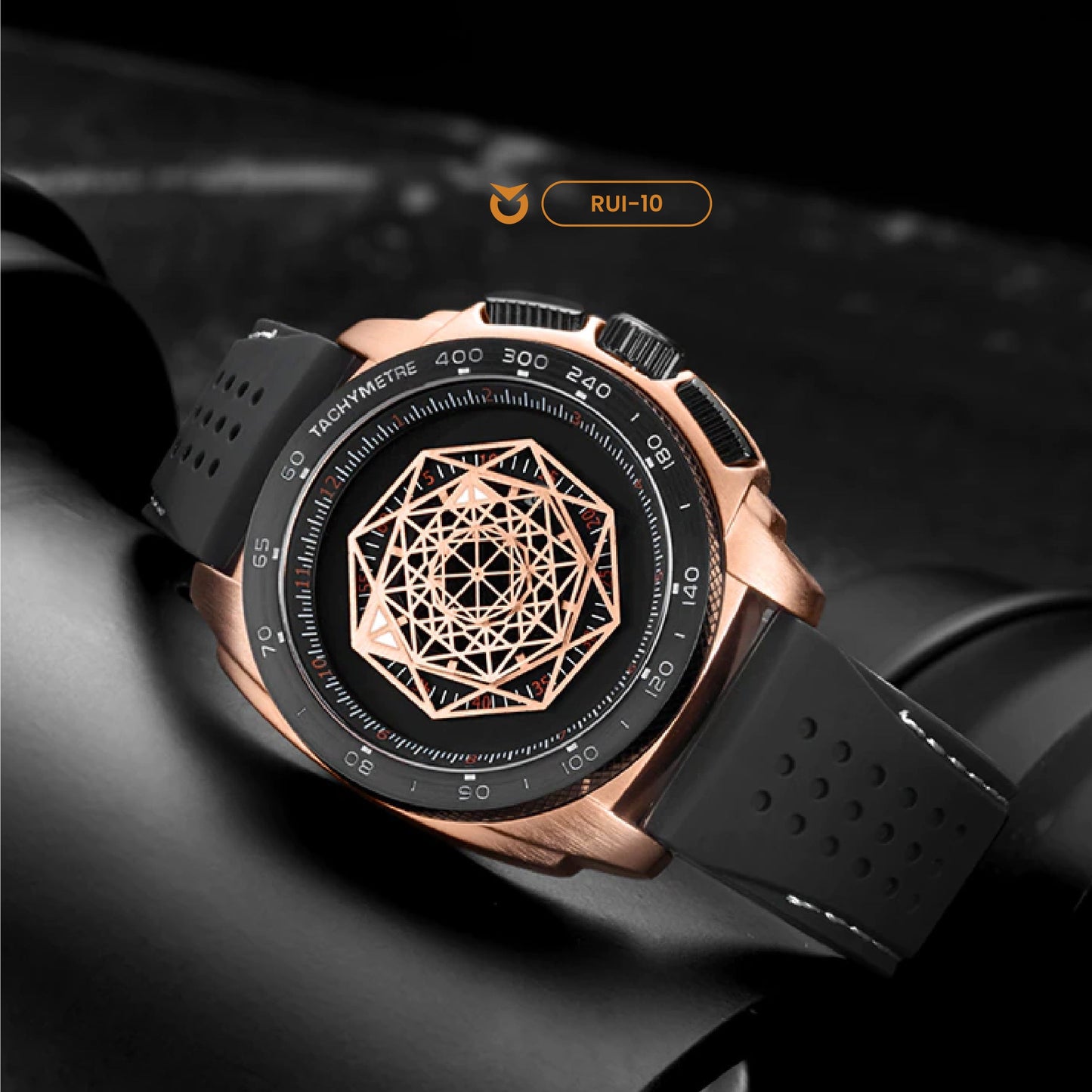 RELOJ RUIMAS -NEGRO DORADO | SKU: RUI-10