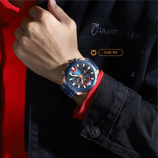 RELOJ CURREN ORIGINAL BLUE OCEAN AND RED | SKU: CUR-93