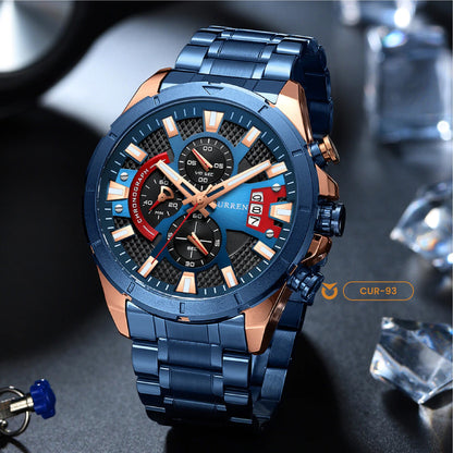 RELOJ CURREN ORIGINAL BLUE OCEAN AND RED | SKU: CUR-93