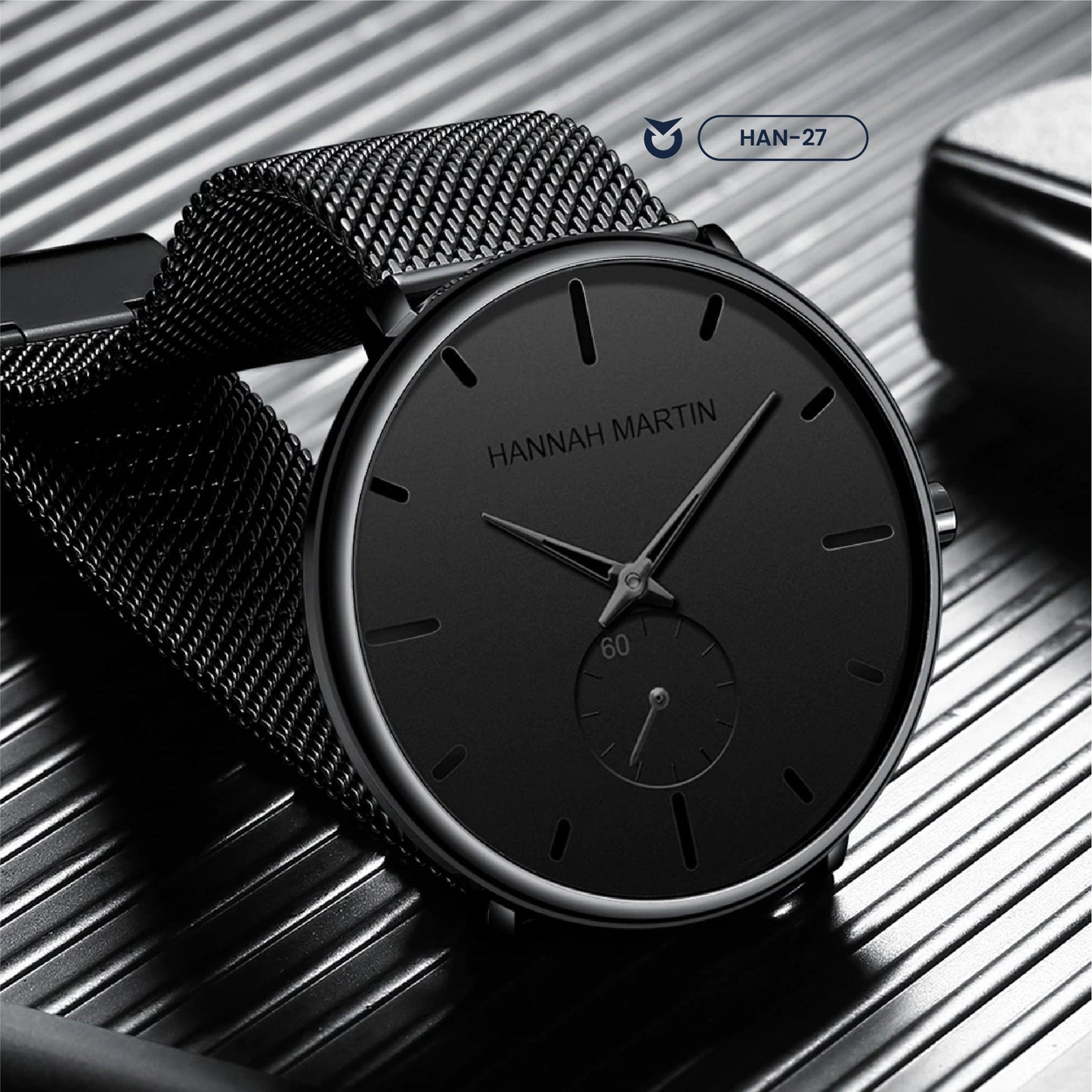 RELOJ HANNAH MARTIN MATE NEGRO CRIMINAL | SKU: HAN-27