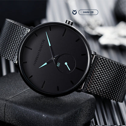 RELOJ HANNAH MARTIN MATE NEGRO Y CELESTE CRIMINAL | SKU: HAN-28