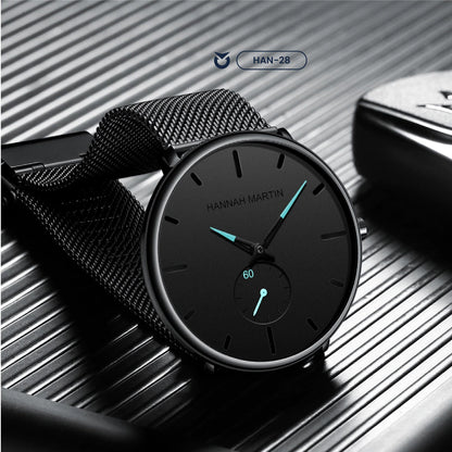 RELOJ HANNAH MARTIN MATE NEGRO Y CELESTE CRIMINAL | SKU: HAN-28