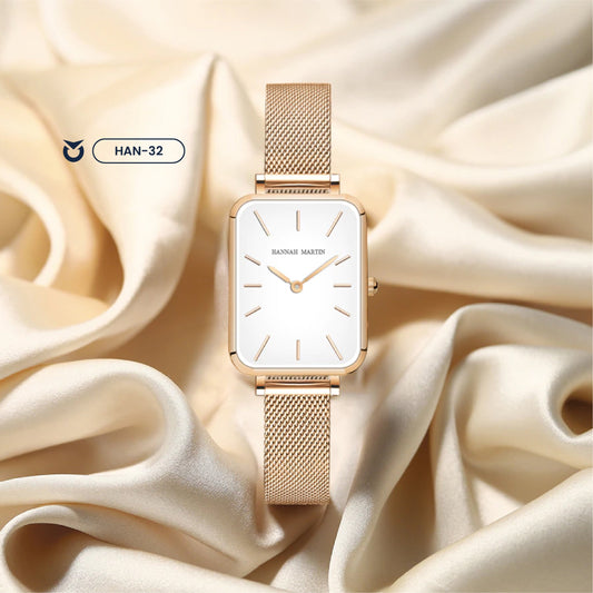 RELOJ HANNAH MARTIN RECTANGULAR DORADO CLASSY | SKU: HAN-32