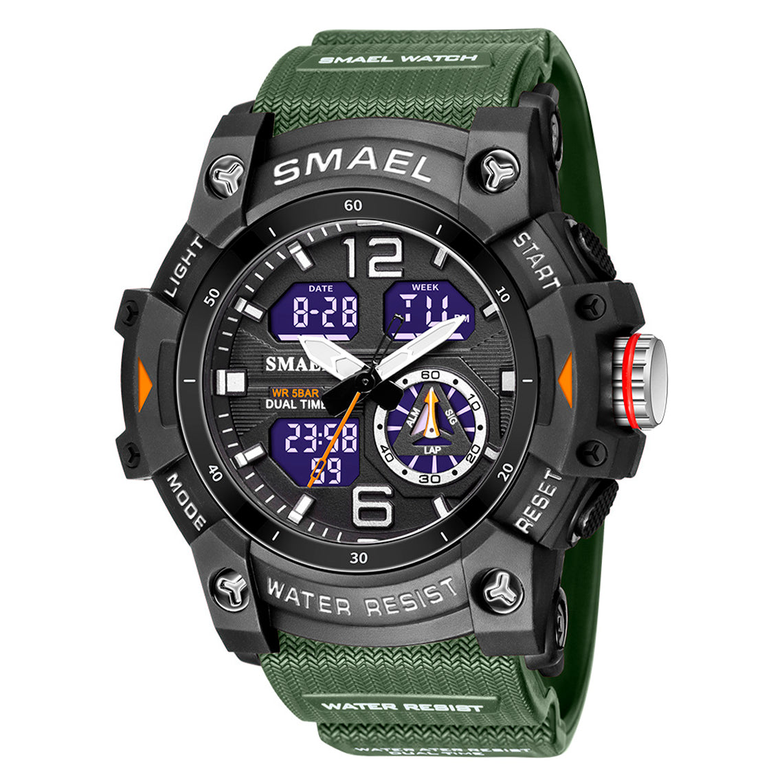 RELOJ SMAEL - VERDE / NEGRO CAUCHO MILITAR | SKU: SMA-17, SMA-16