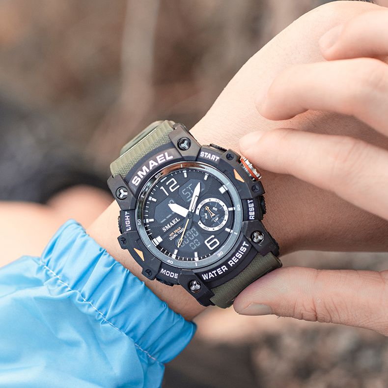 RELOJ SMAEL - VERDE / NEGRO CAUCHO MILITAR | SKU: SMA-17, SMA-16