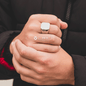 ANILLO CARBÓN PLATEADO | RIN-19