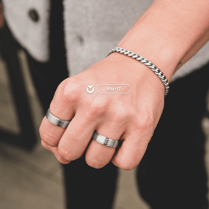 ANILLO RACE NEGRO I PLATEADO  | RIN-16 I RIN-17