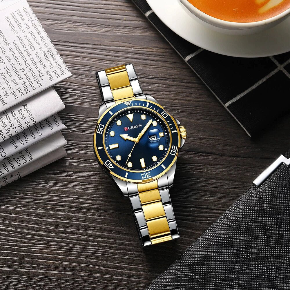 RELOJ CURREN - DIAMANTE AZUL PLATEADO | SKU: CUR-76