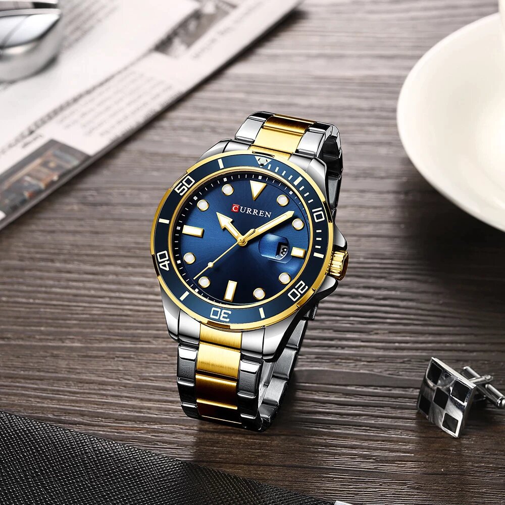 RELOJ CURREN - DIAMANTE AZUL PLATEADO | SKU: CUR-76
