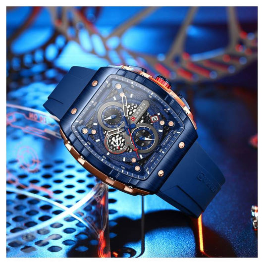 RELOJ DE LUJO CURREN 8203  CORREA DE GOMA CRONOGRAFOS I NUEVO MODELO 2024 | SKU: CUR-124