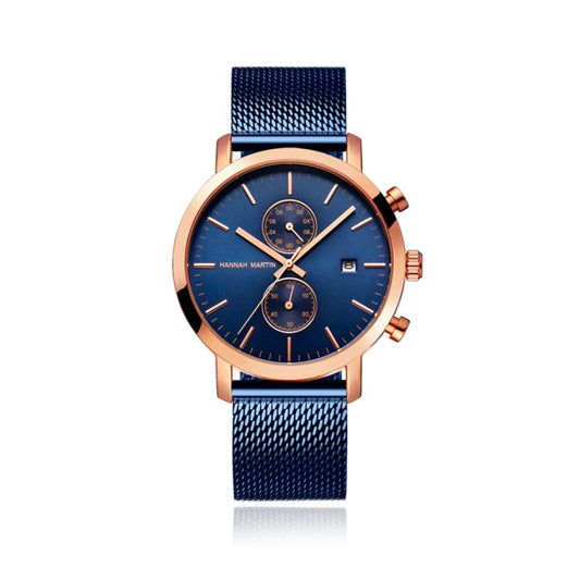 RELOJ HANNAH MARTIN ORIGINAL - ELEGANTE NEGRO Y AZUL | SKU: HAN-5 | HAN-16