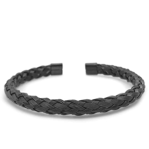 BRAZALETE TRENZADO CASUAL BLACK | BRA-45