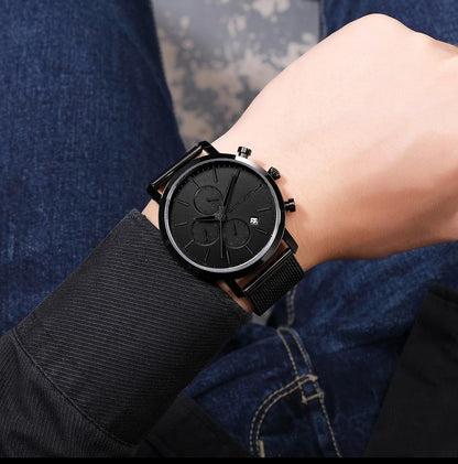RELOJ HANNAH MARTIN ORIGINAL - ELEGANTE NEGRO Y AZUL | SKU: HAN-5 | HAN-16
