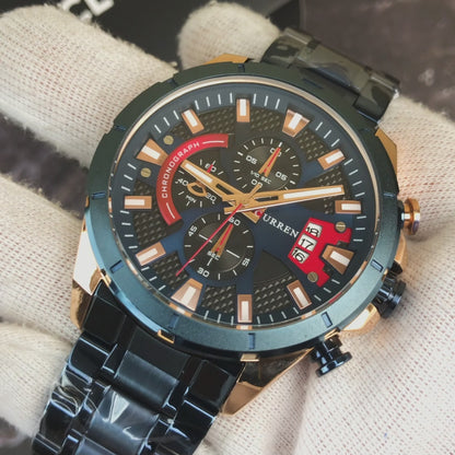 RELOJ CURREN ORIGINAL BLUE OCEAN AND RED | SKU: CUR-93