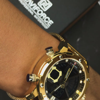 RELOJ NAVIFORCE ORIGINAL - ELEGANTE Y CASUAL - Dorado| NAV-61