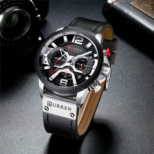 RELOJ CURREN ORIGINAL - CASUAL COLOR NEGRO Y PLATA 8329 | CUR-117