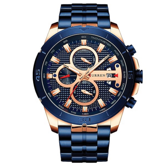 RELOJ CURREN - CUARZO ELEGANTE AZUL ORO ROSA | SKU: CUR-72